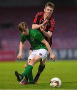 30 October 2017; Liam McGrath of Bohemians in action against Dean Leahy of Cork City during the SSE Airtricity National Under 17 League Final match between Cork City and Bohemians at Turner's Cross in Cork. Photo by Eóin Noonan/Sportsfile