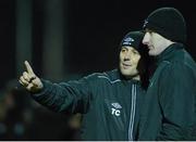 1 February 2013; Trevor Croly, left, Shamrock Rovers manager, with Colin Hawkins, Shamrock Rovers assistant manager. Pre-Season Friendly, Wexford Youths v Shamrock Rovers, the Sportsgrounds, Carlow IT, Carlow. Picture credit: Matt Browne / SPORTSFILE