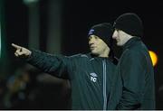 1 February 2013; Trevor Croly, right, Shamrock Rovers manager, with Colin Hawkins, Shamrock Rovers assistant manager. Pre-Season Friendly, Wexford Youths v Shamrock Rovers, the Sportsgrounds, Carlow IT, Carlow. Picture credit: Matt Browne / SPORTSFILE