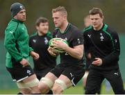 8 February 2013; Ireland's Jamie Heaslip in action during squad training ahead of their RBS Six Nations Rugby Championship match against England on Sunday. Ireland Rugby Squad Training, Carton House, Maynooth, Co. Kildare. Picture credit: Matt Browne / SPORTSFILE