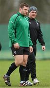 8 February 2013; Ireland's Mike Ross and Dave Kilcoyne during squad training ahead of their RBS Six Nations Rugby Championship match against England on Sunday. Ireland Rugby Squad Training, Carton House, Maynooth, Co. Kildare. Picture credit: Matt Browne / SPORTSFILE