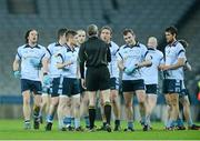 9 February 2013; Cookstown Fr. Rocks players with referee Fergal Kelly, at half time. AIB GAA Football All-Ireland Intermediate Club Championship Final, Cookstown Fr. Rocks v Finuge, Croke Park, Dublin. Picture credit: David Maher / SPORTSFILE