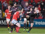 9 February 2013; Tom Brown, Edinburgh, is tackled by Danny Barnes, Munster. Celtic League 2012/13, Round 14, Munster v Edinburgh, Musgrave Park, Cork. Picture credit: Diarmuid Greene / SPORTSFILE