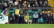 9 February 2013; Colm McFadden, Donegal on the bench applying ice to his hamstring. Allianz Football League, Division 1, Donegal v Down, Páirc MacCumhaill, Ballybofey, Donegal. Picture credit: Oliver McVeigh / SPORTSFILE