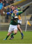 10 February 2013; Graham Reilly, Meath, in action against Damian Power, Wicklow. Allianz Football League, Division 3, Wicklow v Meath, County Grounds, Aughrim, Co. Wicklow. Picture credit: Barry Cregg / SPORTSFILE