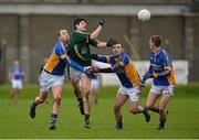 10 February 2013; Conor Gillespie, Meath, in action against James Stafford, left, Darragh O'Sullivan and Dean Healy, right, Wicklow. Allianz Football League, Division 3, Wicklow v Meath, County Grounds, Aughrim, Co. Wicklow. Picture credit: Barry Cregg / SPORTSFILE