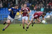 10 February 2013; Ger Egan, Westmeath, in action against Kevin Diffley, Longford. Allianz Football League, Division 2, Longford v Westmeath, Pearse Park, Longford. Picture credit: Oliver McVeigh / SPORTSFILE