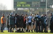 10 February 2013; Dublin players and backroom members gather together after victory over Kerry. Allianz Football League, Division 1, Kerry v Dublin, Fitzgerald Stadium, Killarney, Co. Kerry. Picture credit: Diarmuid Greene / SPORTSFILE