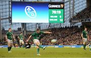 10 February 2013; Ronan O'Gara, Ireland, kicks a penalty which he subsequently missed to make the score 12-9 to England. RBS Six Nations Rugby Championship, Ireland v England, Aviva Stadium, Lansdowne Road, Dublin. Picture credit: Brendan Moran / SPORTSFILE