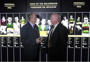 11 February 2013; The GAA Museum at Croke Park today announced the opening of a new Hall of Fame as part of its on-going refurbishment. Two former greats, Offaly footballer Tony McTague and Limerick hurler Eamon Cregan, were both inducted into the Hall of Fame. All 30 players from the Teams of the Millennium were also honoured through their inclusion in the exhibit. Hall of Fame inductees’ Limerick hurler Eamon Cregan, left, and Offaly footballer Tony McTague at the opening. The GAA Museum, Croke Park, Dublin. Picture credit: Stephen McCarthy / SPORTSFILE