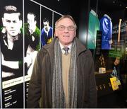 11 February 2013; The GAA Museum at Croke Park today announced the opening of a new Hall of Fame as part of its on-going refurbishment. Two former greats, Offaly footballer Tony McTague and Limerick hurler Eamon Cregan, were both inducted into the Hall of Fame. All 30 players from the Teams of the Millennium were also honoured through their inclusion in the exhibit. Greg Mackey stands alongside a portrait of his father, former Limerick hurler Mick Mackey, a member of the hurling Team of the Millennium, at the opening. The GAA Museum, Croke Park, Dublin. Picture credit: Stephen McCarthy / SPORTSFILE