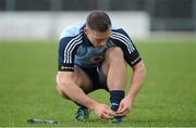 10 February 2013; Paul Flynn, Dublin, ties his laces before the game. Allianz Football League, Division 1, Kerry v Dublin, Fitzgerald Stadium, Killarney, Co. Kerry. Picture credit: Diarmuid Greene / SPORTSFILE