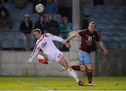 11 February 2013; Gary Breen, Portadown, in action against Gary O'Neill, Drogheda United. Setanta Sports Cup, Preliminary Round, First Leg, Drogheda United v Portadown, Hunky Dory Park, Drogheda, Co. Louth. Photo by Sportsfile