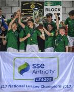 30 October 2017; Cork city captain Cian Murphy lifting the cup after the SSE Airtricity National Under 17 League Final match between Cork City and Bohemians at Turner's Cross in Cork. Photo by Eóin Noonan/Sportsfile