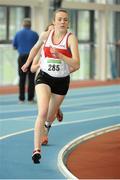10 February 2013; Michelle Maher, Galway City Harriers A.C., competing in the Junior Womens 1500m event. Woodie’s DIY AAI Junior & Under 23 Indoor Championships 2013, Athlone Institute of Technology Arena, Athlone, Co. Westmeath. Picture credit: Tomas Greally / SPORTSFILE