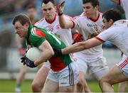10 February 2013; Colm Boyle, Mayo, in action against Tyrone. Allianz Football League, Division 1, Mayo v Tyrone, Elverys MacHale Park, Castlebar, Co. Mayo. Picture credit: Brian Lawless / SPORTSFILE