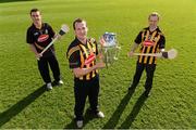 14 February 2013; Kilkenny players Jackie Tyrrell, centre, David Herity, left, and Tommy Walsh in attendance at the Kilkenny GAA/Glanbia 2013 launch. Nowlan Park , Kilkenny. Picture credit: Matt Browne / SPORTSFILE