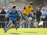 14 February 2013; Michael Murphy, DCU, in action against Josh Hayes, UCD. Irish Daily Mail Sigerson Cup, Quarter-Final, DCU v UCD, St. Clare's, DCU Sportsgrounds, Ballymun, Dublin. Picture credit: Brian Lawless / SPORTSFILE