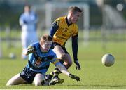 14 February 2013; Philly Ryan, DCU, in action against Michael Furlong, UCD. Irish Daily Mail Sigerson Cup, Quarter-Final, DCU v UCD, St. Clare's, DCU Sportsgrounds, Ballymun, Dublin. Picture credit: Brian Lawless / SPORTSFILE