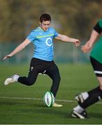 14 February 2013; Ireland's Paddy Jackson in action during squad training ahead of their side's RBS Six Nations Rugby Championship match against Scotland on Sunday 24th February. Ireland Rugby Press Conference, Carton House, Maynooth, Co. Kildare. Picture credit: Brendan Moran / SPORTSFILE