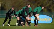 14 February 2013; Ireland's Conor Murray, left, in action during squad training ahead of their side's RBS Six Nations Rugby Championship match against Scotland on Sunday 24th February. Ireland Rugby Press Conference, Carton House, Maynooth, Co. Kildare. Picture credit: Brendan Moran / SPORTSFILE
