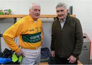 14 February 2013; Pictured is former Cork football manager Billy Morgan, left, with, former Kerry, and current Clare football manager Mick O'Dwyer at the Alan Kerins GAA Challenge, supported by Liberty Insurance, which took place in Croke Park on Valentine's Day. For more information visit alankerinsprojects.org. Croke Park, Dublin. Picture credit: Matt Browne / SPORTSFILE