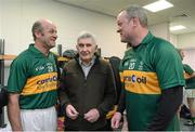 14 February 2013; Pictured is, former Kerry, and current Clare football  manager Mick O'Dwyer, centre, with  Jack O'Shea, left, and Mick Galwey at the Alan Kerins GAA Challenge, supported by Liberty Insurance, which took place in Croke Park on Valentine's Day. For more information visit alankerinsprojects.org. Croke Park, Dublin. Picture credit: Matt Browne / SPORTSFILE