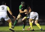 15 February 2013; John Muldoon, Connacht, is tackled by Ross Jones, Ospreys. Celtic League 2012/13, Round 15, Connacht v Ospreys, Sportsground, Galway. Picture credit: Tommy Grealy / SPORTSFILE