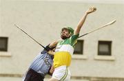20 April 2003; Barry Teehan, Offaly, in action against Dublin's Ger Ennis. Allianz National Hurling League, Division 1, Dublin v Offaly, Parnell Park, Dublin. Picture credit; Pat Murphy / SPORTSFILE *EDI*