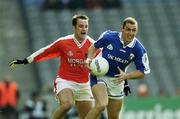 20 April 2003; Darren Rooney, Laois, in action against Armagh's Barry O'Hagan. Allianz National Football League, Division 1, Armagh v Laois, Croke Park, Dublin. Football. Picture credit; Ray McManus / SPORTSFILE *EDI*