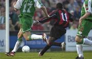 22 April 2003; Mark Rutherford, Bohemians, fires in  his sides second goal. eircom league, Premier Division, Cork City v Bohemians FC, Turners Cross, Cork. Soccer. Picture credit; Dave Maher / SPORTSFILE *EDI*