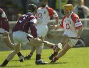 27 April 2003; Cork's Joe Deane in action against Tony Og Regan, Galway. Allianz National Hurling League, Division 1, Galway v Cork, Pearse Stadium, Galway. Picture credit; Damien Eagers / SPORTSFILE *EDI*