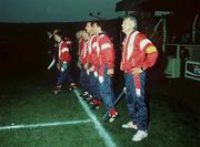 16 September 1990; Cork manager Billy Morgan and his substitutes watch the final moments of the All-Ireland Senior Football Championship Final match between Cork and Meath at Croke Park in Dublin. Photo by Ray McManus/Sportsfile