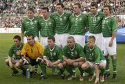 30 April 2003; The Republic of Ireland team, back from left, Matt Holland, Ian Harte, Gary Breen, Richard Dunne, Kevin Kilbane and David Connolly. Front from left, Robbie Keane, Shay Given, Mark Kinsella, Stephen Carr and Damien Duff. Friendly International, Republic of Ireland v Norway, Lansdowne Road, Dublin. Soccer. Picture credit; Brendan Moran / SPORTSFILE *EDI*