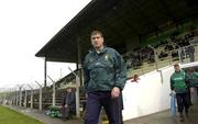 4 May 2003; Meath manager Michael Duignan makes his way onto the pitch before the start of the game against Carlow. Guinness Leinster Senior Hurling Championship, Meath v Carlow, Pairc Tailteann, Navan, Co. Meath. Picture credit; Matt Browne / SPORTSFILE *EDI*