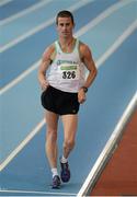 16 February 2013; Robert Heffernan, Togher A.C., on his way to winning the men's walk final. Woodie’s DIY AAI Senior Indoor Championships, Athlone Institute of Technology International Arena, Athlone, Co. Westmeath. Picture credit: Stephen McCarthy / SPORTSFILE