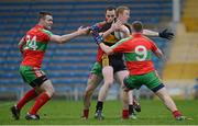 16 February 2013; Colm Cooper, Dr. Crokes, in action against Sean George, Karl Connolly and Davey Byrne, Ballymun Kickhams. AIB GAA Football All-Ireland Senior Club Championship, Semi-Final, St Brigid’s, Dr. Crokes, Kerry v Ballymun Kickhams, Dublin, Semple Stadium, Thurles, Co. Tipperary. Picture credit: Diarmuid Greene / SPORTSFILE