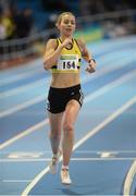 16 February 2013; Lizzie Lee, Leevale A.C., on her way to winning the women's 3000m final. Woodie’s DIY AAI Senior Indoor Championships, Athlone Institute of Technology International Arena, Athlone, Co. Westmeath. Picture credit: Stephen McCarthy / SPORTSFILE