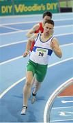 16 February 2013; James Ledingham, West Waterford A.C., in action during the men's 800m event. Woodie’s DIY AAI Senior Indoor Championships, Athlone Institute of Technology International Arena, Athlone, Co. Westmeath. Picture credit: Stephen McCarthy / SPORTSFILE
