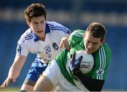 17 February 2013; Adrian Flynn, Leinster, in action against Jason Doherty, Connacht. M. Donnelly GAA Football Interprovincial Championship, Semi-Final, Leinster v Connacht, Glennon Brothers Pearse Park, Longford. Picture credit: David Maher / SPORTSFILE