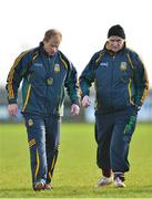 17 February 2013; Meath joint managers Lar Wall, left, and Martin Connolly. TESCO HomeGrown Ladies National Football League, Division 1, Round 3, Meath v Monaghan, Dunganny, Co. Meath. Picture credit: Brendan Moran / SPORTSFILE