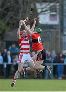 19 February 2013; Lorcan McLoughlin, CIT, in action against Seamus Harnedy, UCC. Irish Daily Mail Fitzgibbon Cup Quarter-Final, University College Cork v Cork Institute of Technology, Mardyke, Cork. Picture credit: Diarmuid Greene / SPORTSFILE