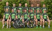 19 February 2013; The 2013 An Post Chain Reaction Sean Kelly team, back row, from left, Alphonse Vermote, Sean Downey, Wout Franssen, Sam Bennett, Laurent Vanden Bak Neils Wytinck and Niko Eeckhout, with, front row, from left, Mark McNally, Ronan McLaughlin, Jack Wilson, Kieran Frend, Steven Van Vooren, Nicholas Vereecken and Pieter Ghyllebert. Shamrock Hotel, Tielt, Belgium. Picture credit: Stephen McCarthy / SPORTSFILE