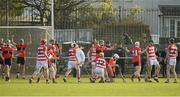 19 February 2013; UCC and CIT players react at the final whistle. Irish Daily Mail Fitzgibbon Cup Quarter-Final, University College Cork v Cork Institute of Technology, Mardyke, Cork. Picture credit: Diarmuid Greene / SPORTSFILE