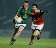 19 February 2013; Eamon Wallace, Meath, in action against Kevin Toner, Louth. Cadbury Leinster GAA Football U21 Championship 2013, Meath v Louth, Páirc Táilteann, Navan, Co. Meath.. Picture credit: David Maher / SPORTSFILE