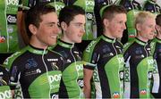 19 February 2013; Jack Wilson, second from left, at the launch of the 2013 An Post Chain Reaction Sean Kelly team. Shamrock Hotel, Tielt, Belgium. Picture credit: Stephen McCarthy / SPORTSFILE