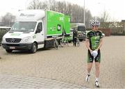 19 February 2013; Jack Wilson at the launch of the 2013 An Post Chain Reaction Sean Kelly team. Shamrock Hotel, Tielt, Belgium. Picture credit: Stephen McCarthy / SPORTSFILE