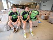 19 February 2013; Mark McNally, left, and Steven Van Vooren at the launch of the 2013 An Post Chain Reaction Sean Kelly team. Shamrock Hotel, Tielt, Belgium. Picture credit: Stephen McCarthy / SPORTSFILE