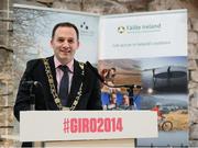 21 February 2013; Pictured in Wood Quay Venue, Dublin, at the announcement of the 2014 Giro d'Italia 'Grande Partenza', the Big Start, which will take place in Belfast & Dublin next May 10th-12th, 2014, is Lord Mayor of Dublin Naoise Ó Muirí. Dublin City Council, Wood Quay Venue, Civic Offices, Dublin. Picture credit: Brian Lawless / SPORTSFILE