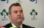 22 February 2013; Ireland assistant coach Anthony Foley during a press conference ahead of their RBS Six Nations Rugby Championship match against Scotland on Sunday. Ireland Rugby Press Conference, Carton House, Maynooth, Co. Kildare. Picture credit: Matt Browne / SPORTSFILE